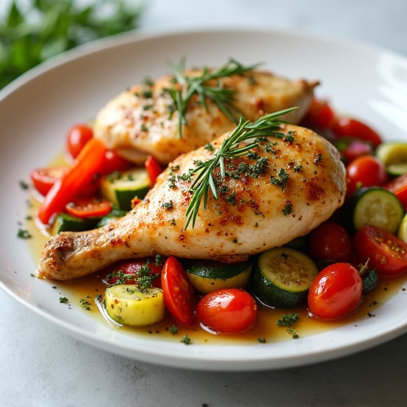 Herb-Roasted Chicken with Mediterranean Vegetables