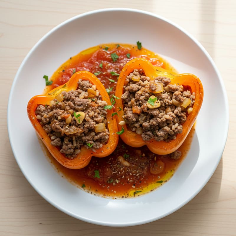 Beef and Rice Stuffed Bell Peppers