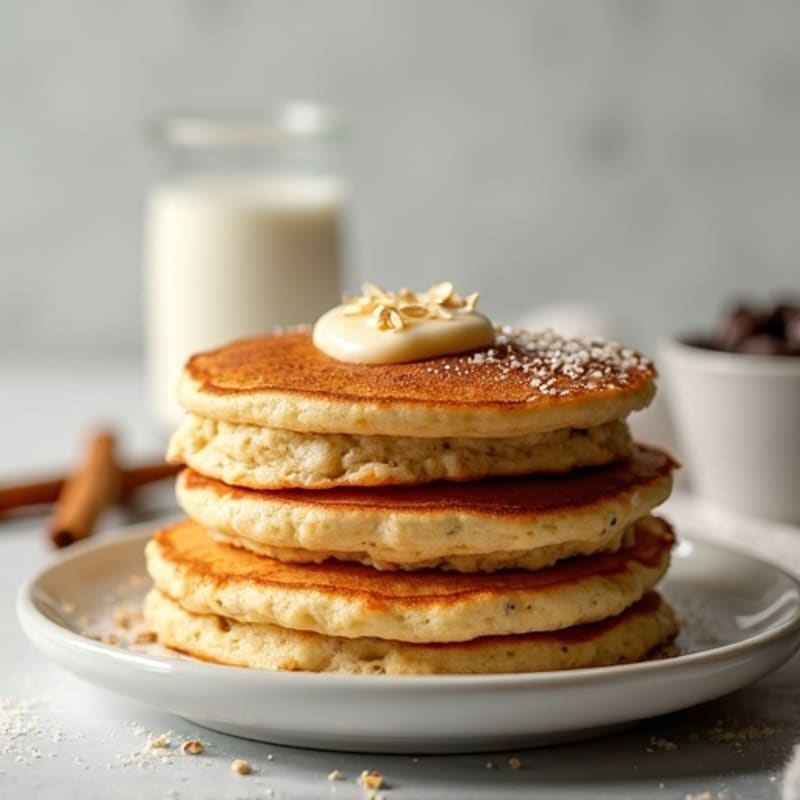 Fluffy Almond-Oat Protein Pancakes