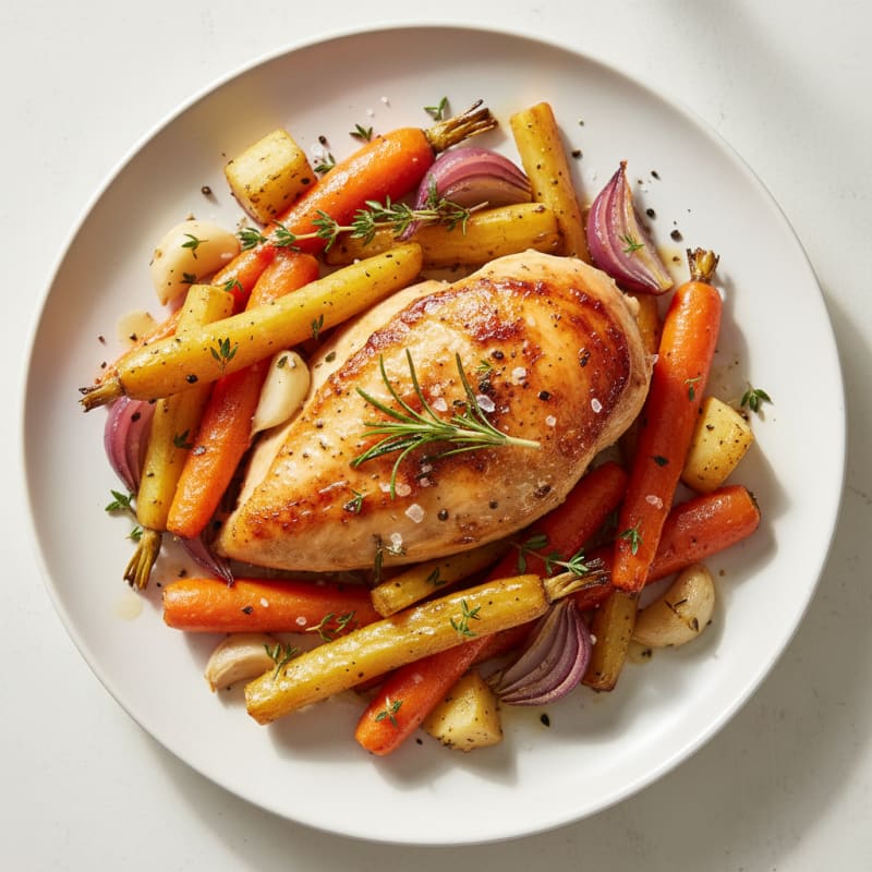 Savory Herb-Roasted Chicken with Root Vegetables