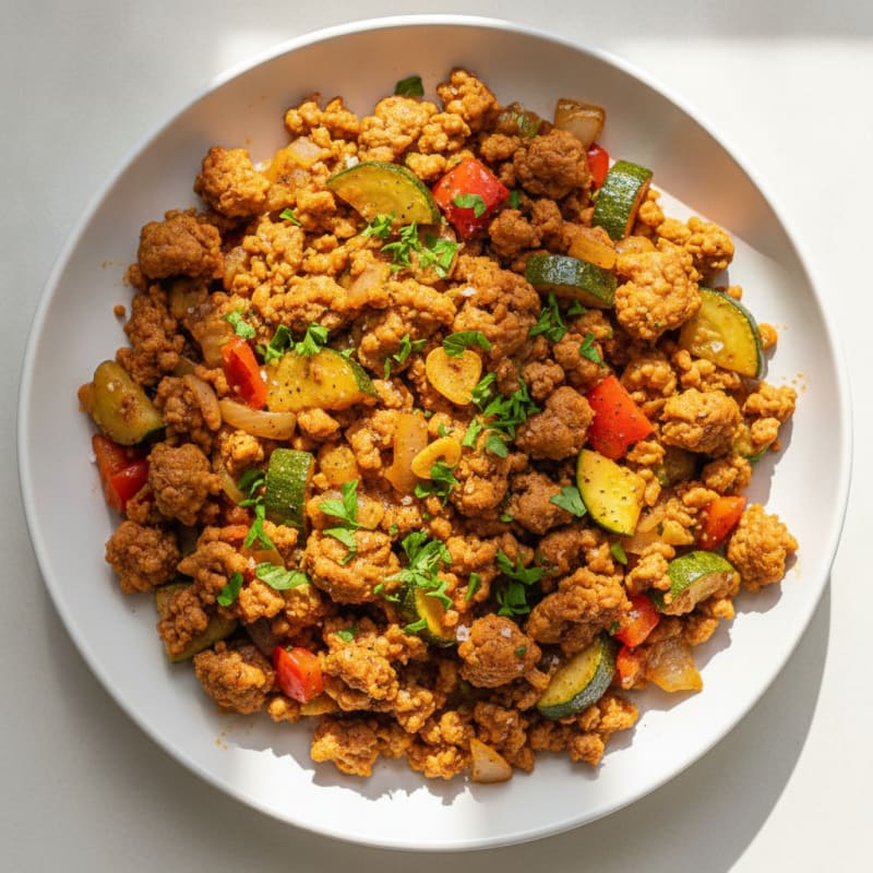 Savory Ground Turkey and Vegetable Skillet