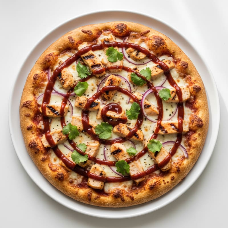 High-Protein BBQ Chicken Pizza with Red Onion