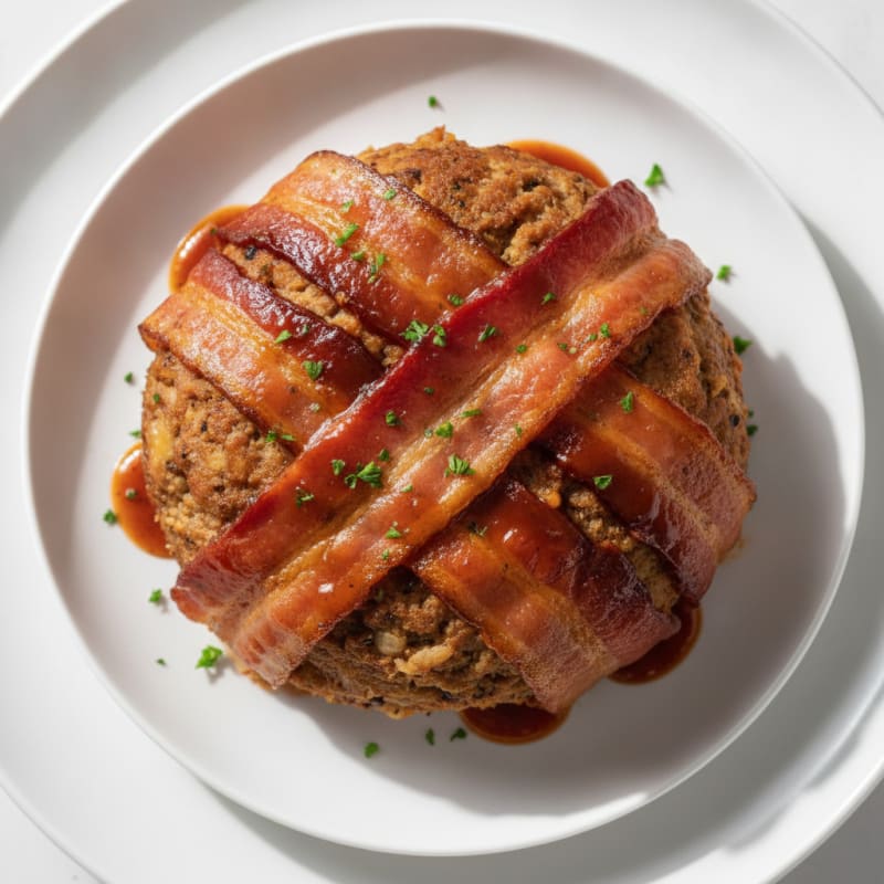 BBQ Bacon-Wrapped Meatloaf with Glaze