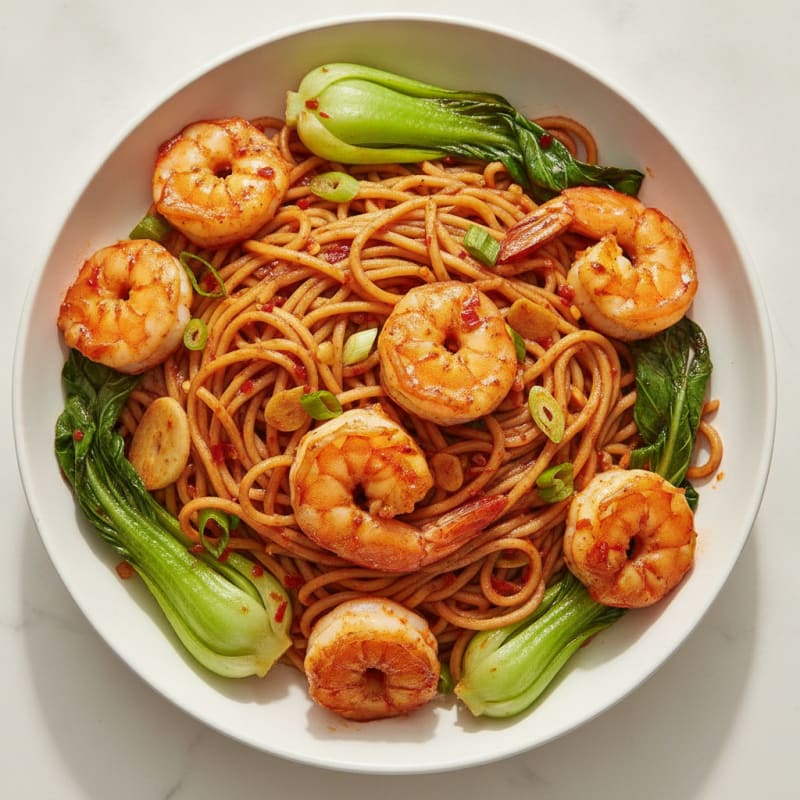 Spicy Chili Garlic Shrimp Noodles