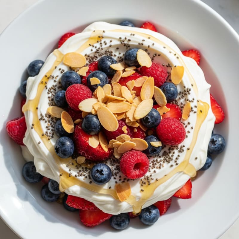 Greek Yogurt Protein Parfait with Mixed Berries
