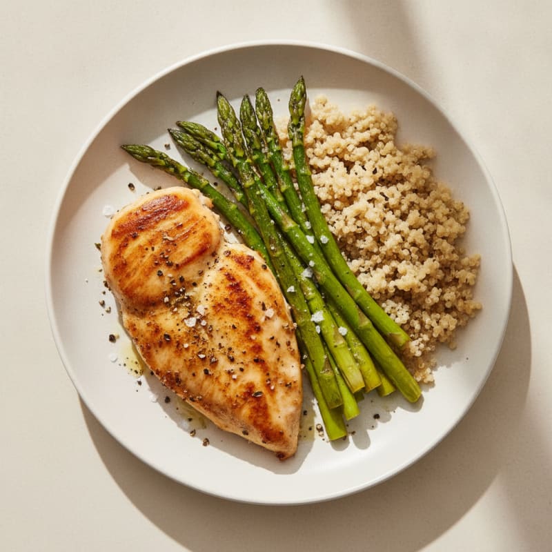 Pan-Seared Chicken with Roasted Asparagus