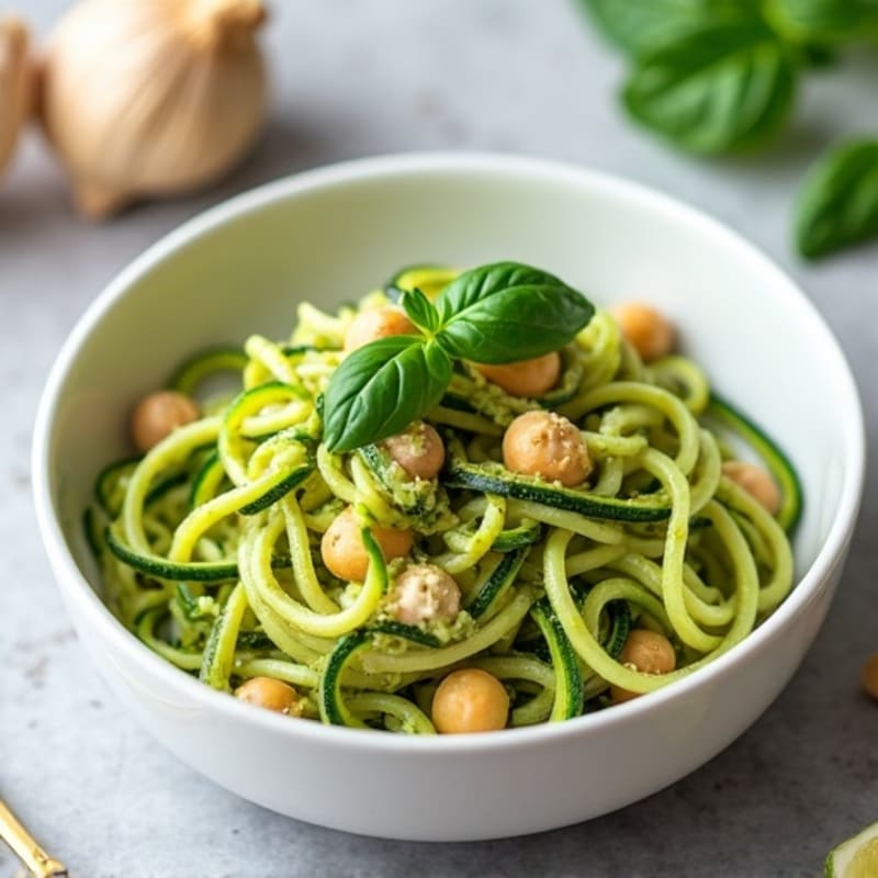 Creamy Vegan Pesto Zucchini Noodles