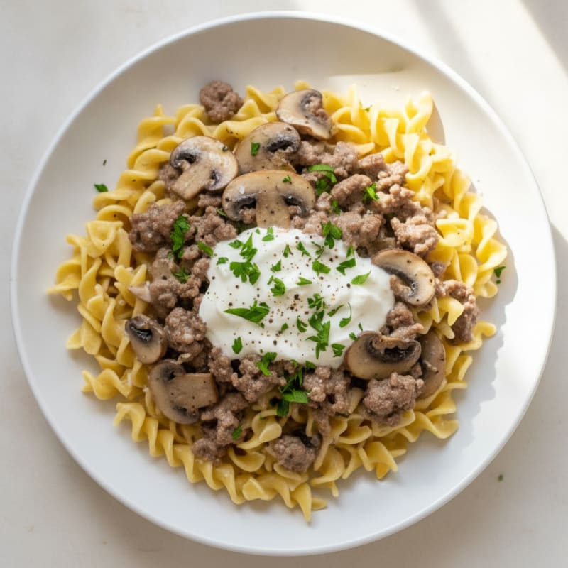 Beef Stroganoff with Egg Noodles