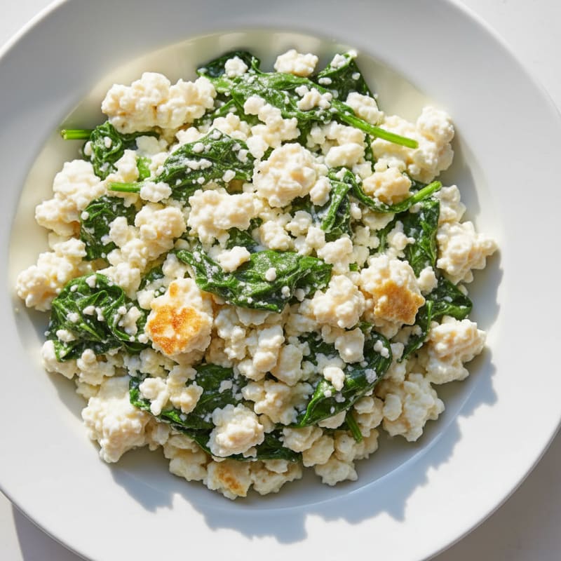 Egg White and Cottage Cheese Scramble with Spinach