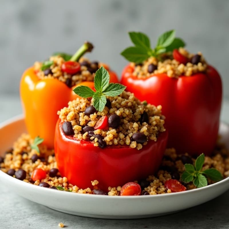 Fire-Roasted Quinoa Stuffed Bell Peppers