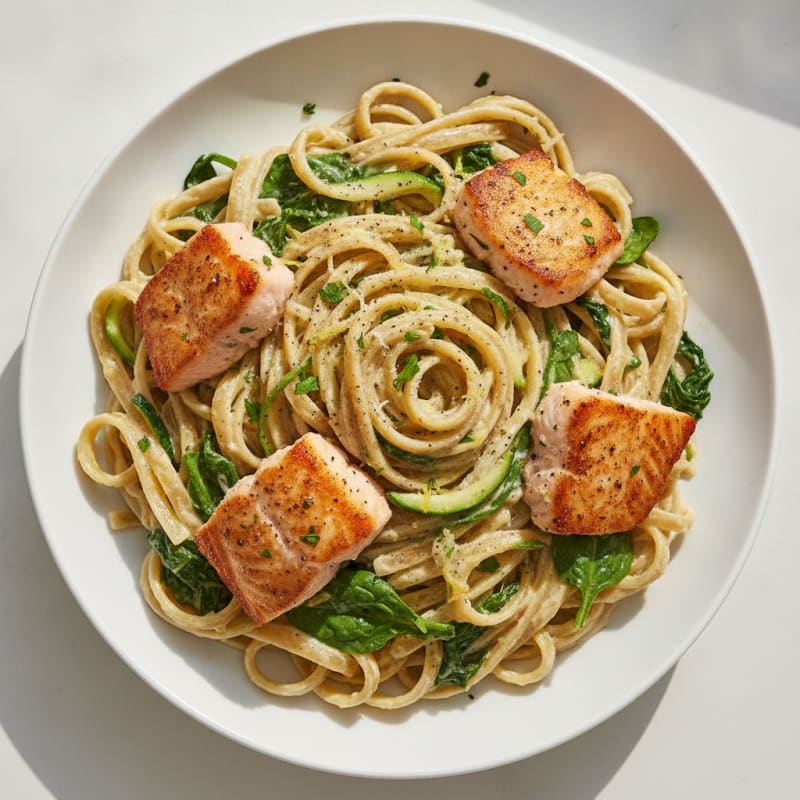 Lemon-Herb Salmon Fettuccine