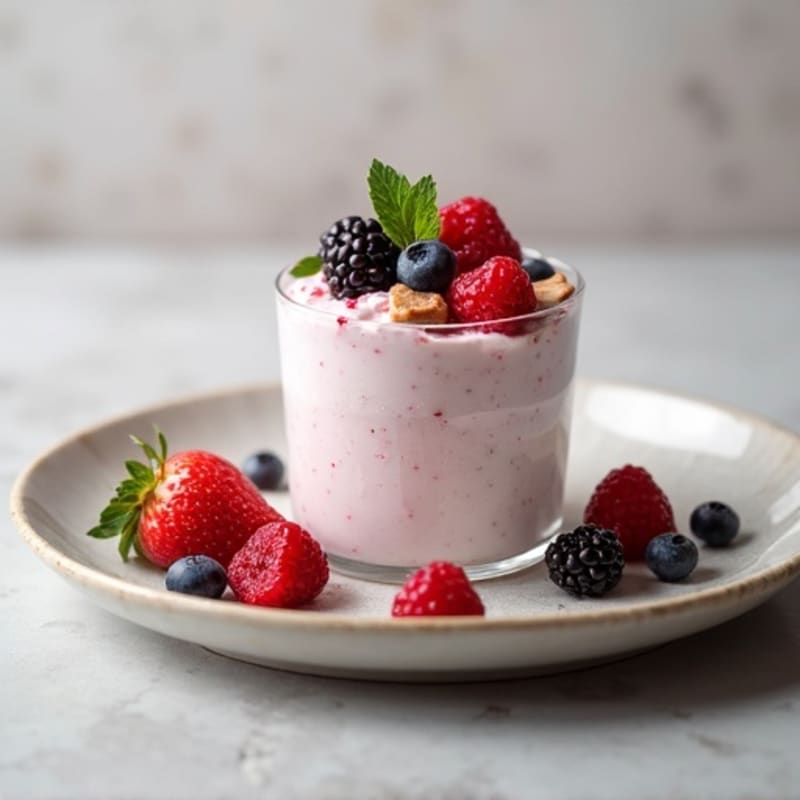 Greek Yogurt Protein Mousse with Mixed Berries