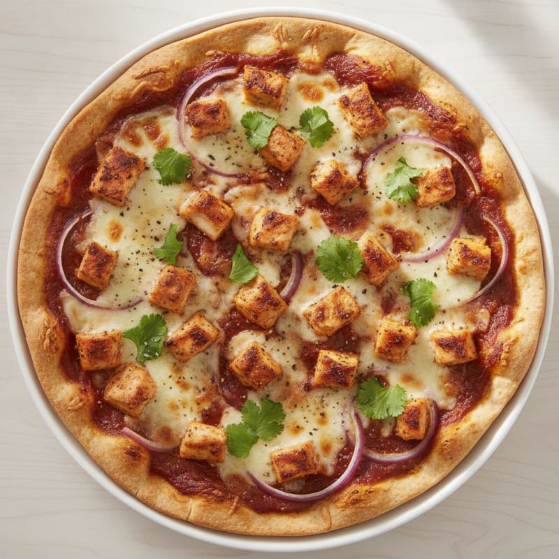 High-Protein BBQ Chicken Pizza with Red Onion