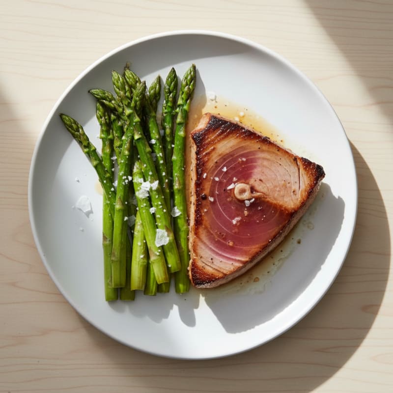 Seared Tuna Steak with Roasted Asparagus