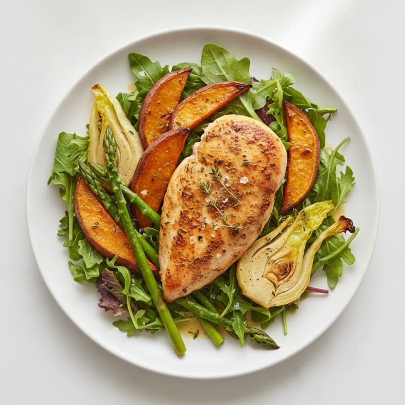 Sheet Pan Chicken with Roasted Sweet Potato and Fennel