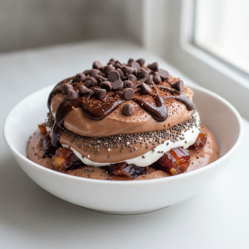 Protein Date and Chocolate Greek Yogurt Parfait