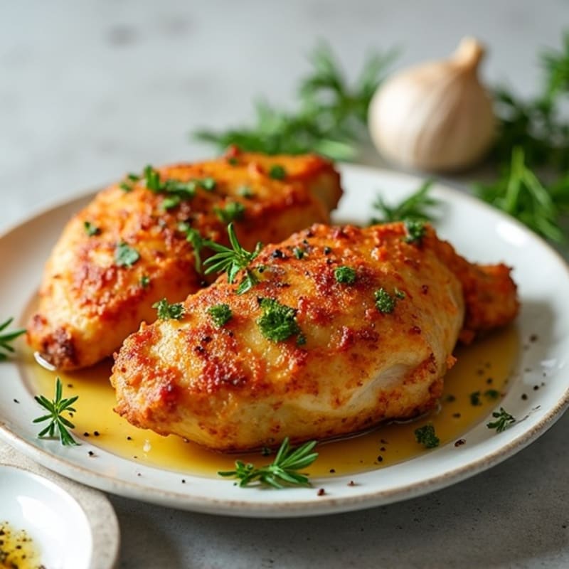 Crispy Herb-Roasted Chicken Thighs with Garlic