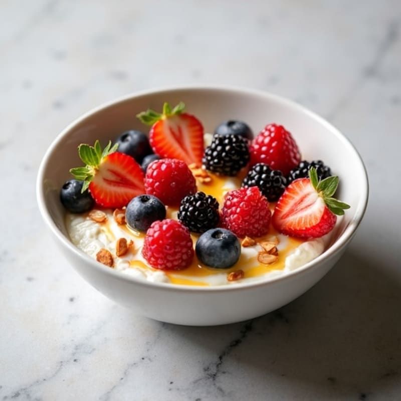 Cottage Cheese Berry Bowl with Almonds