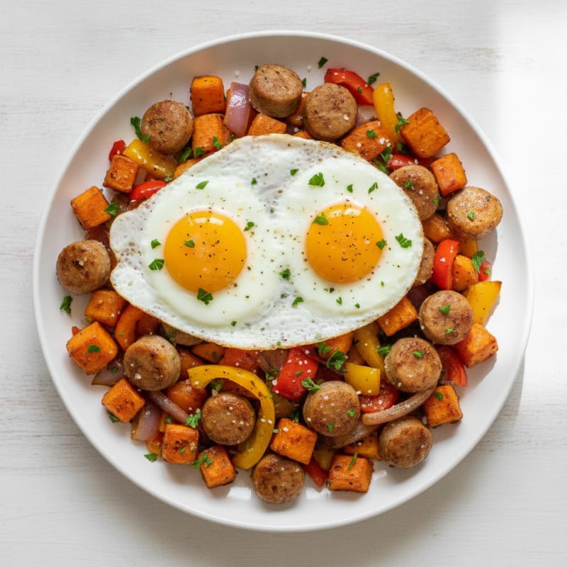 Sheet Pan Sausage and Veggie Hash