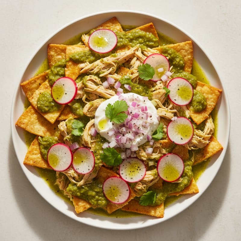 Crispy Baked Chicken Chilaquiles