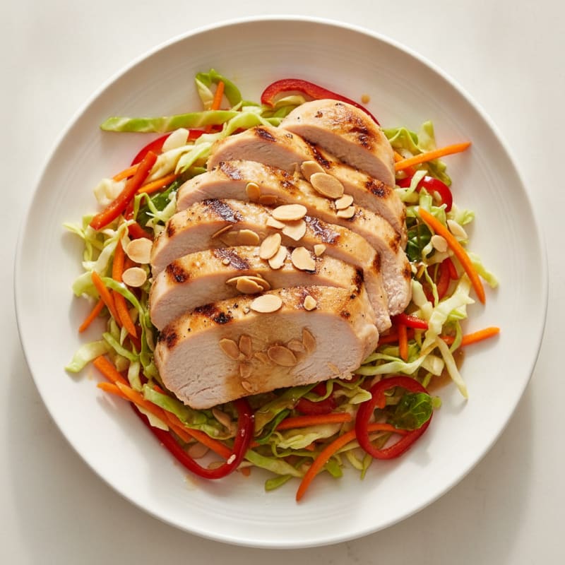 Grilled Turkey Breast with Crunchy Veggie Slaw