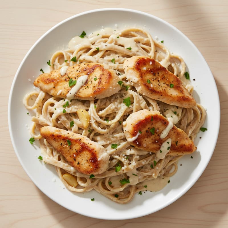 Garlic Parmesan Chicken Alfredo Pasta