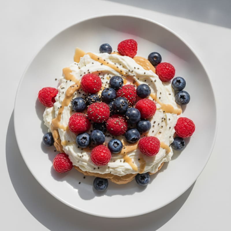 Silky Greek Yogurt Protein Mousse with Mixed Berries