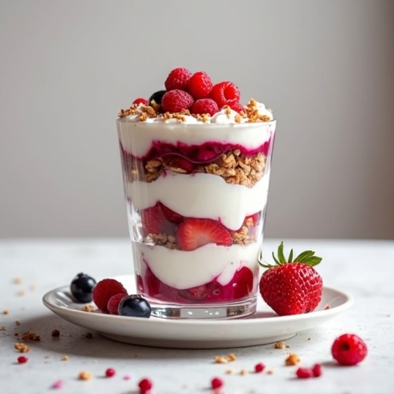 Greek Yogurt Protein Parfait with Mixed Berries