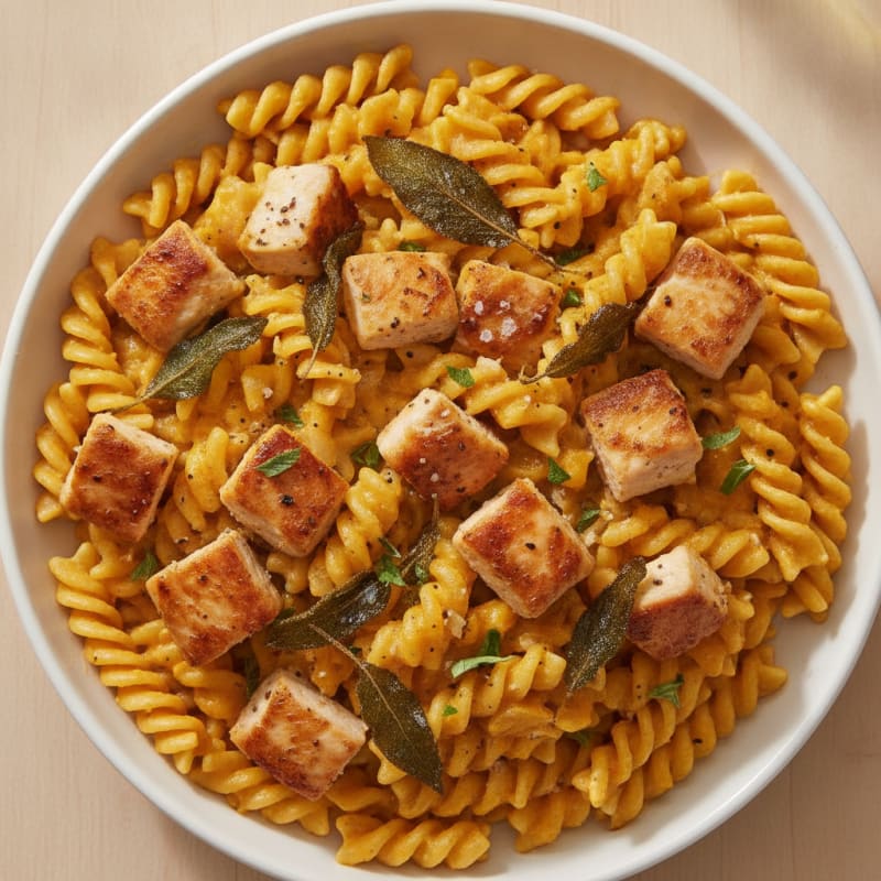 Roasted Butternut Squash Pasta with Sage