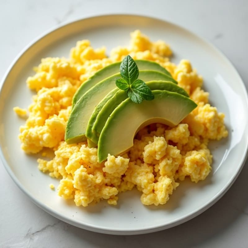 Fluffy Scrambled Eggs with Creamy Avocado