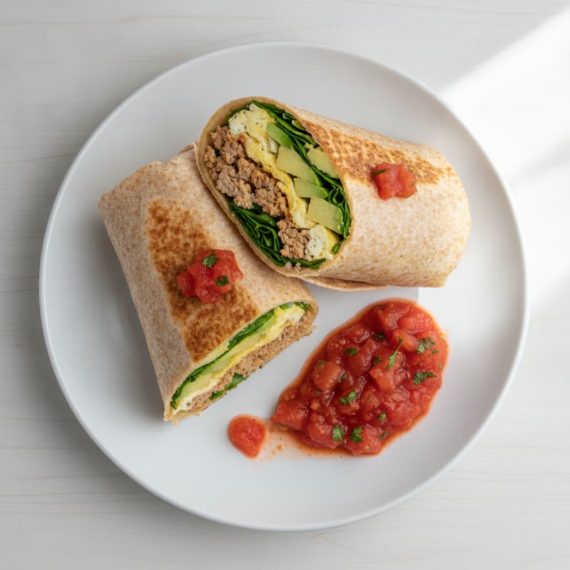 Hearty Breakfast Burritos with Salsa