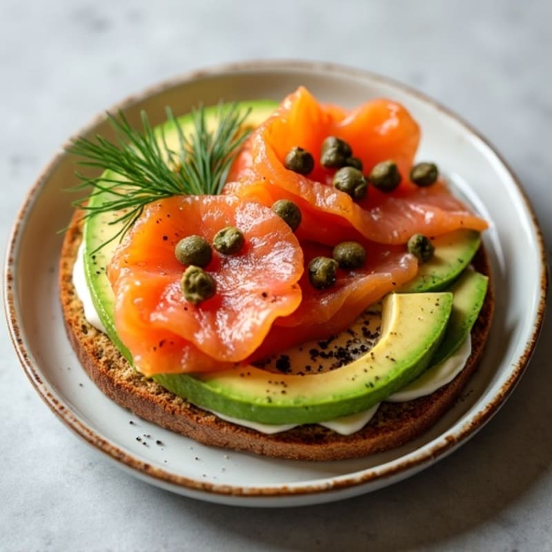 Smoked Salmon & Avocado Rye Toast