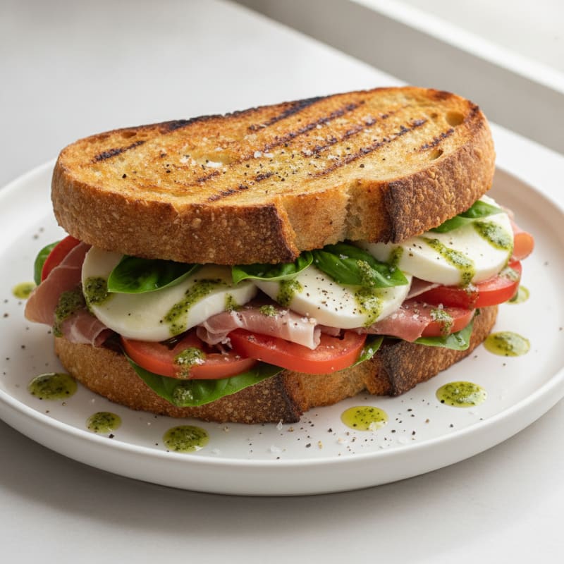 Grilled Caprese Prosciutto Sandwich