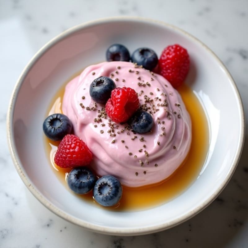 Silky Greek Yogurt Protein Mousse with Mixed Berries