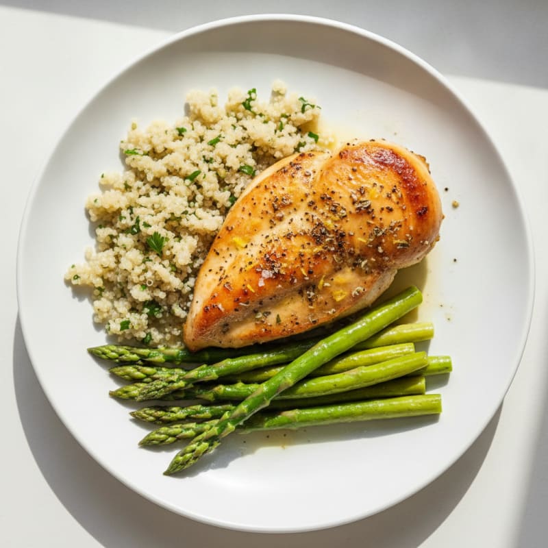 Lemon-Herb Roasted Chicken with Asparagus