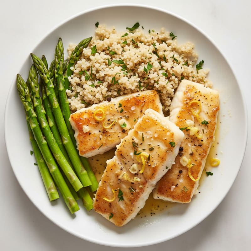 Lemon Herb Baked Cod with Asparagus