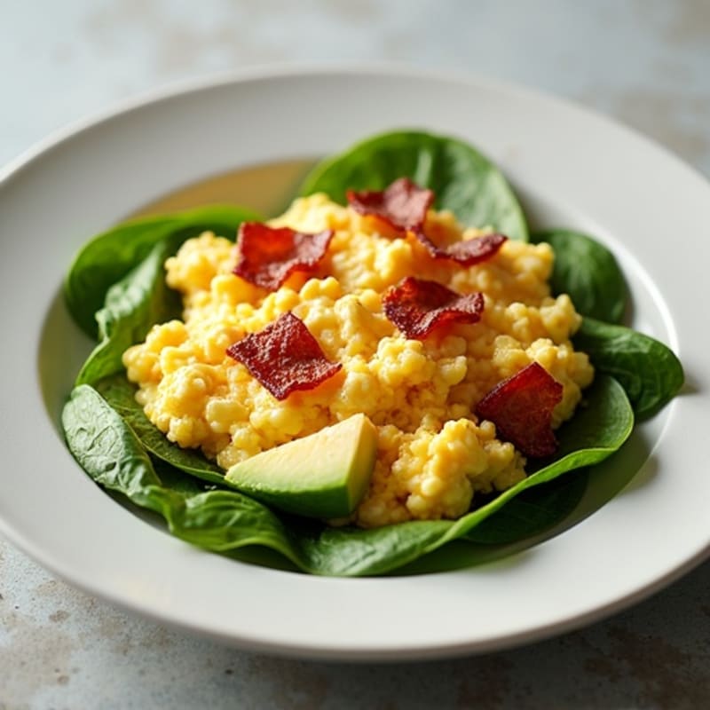 Egg White Scramble with Cottage Cheese and Turkey Bacon