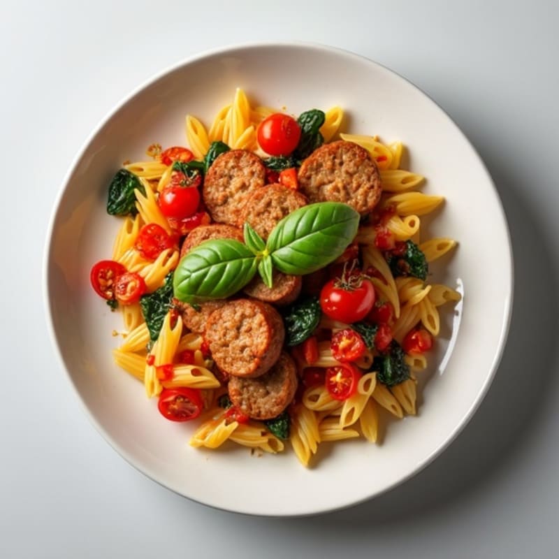 Lean Turkey Sausage Ragu with Protein Pasta