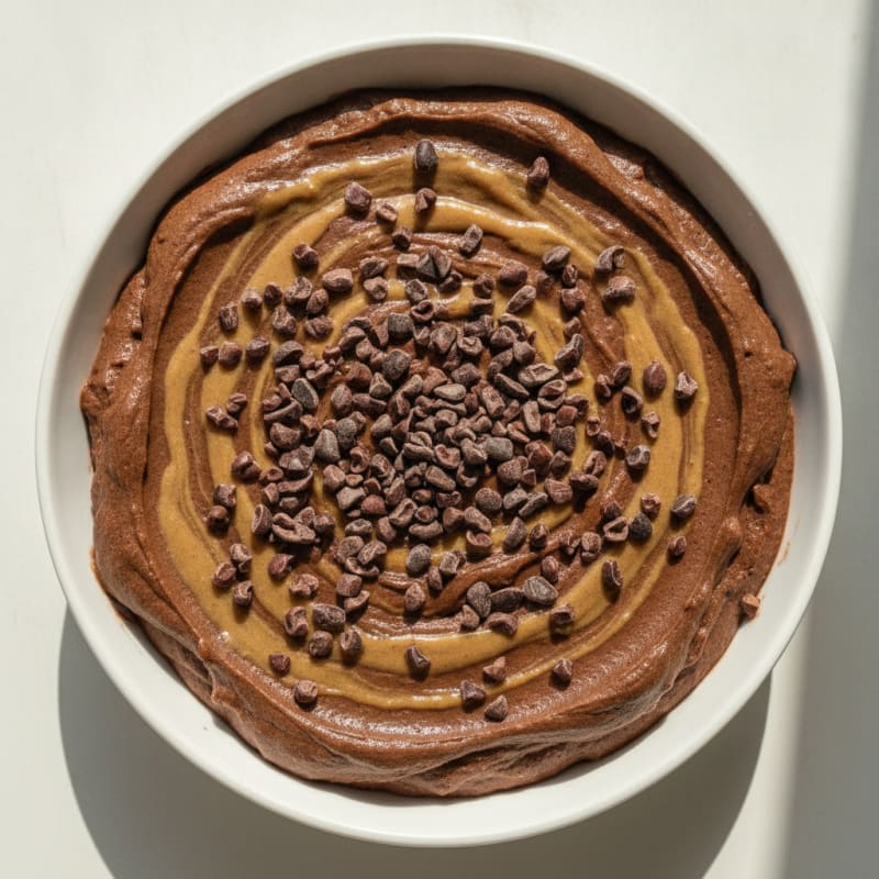 Chocolate Protein Mousse with Almond Butter Swirl