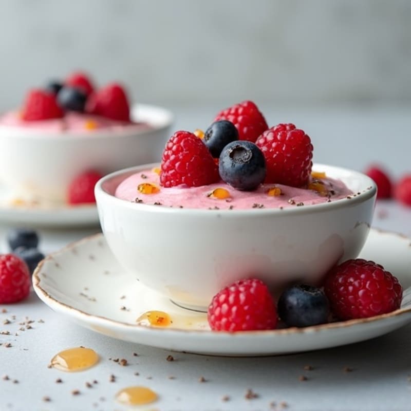 Creamy Greek Yogurt Protein Mousse with Mixed Berries