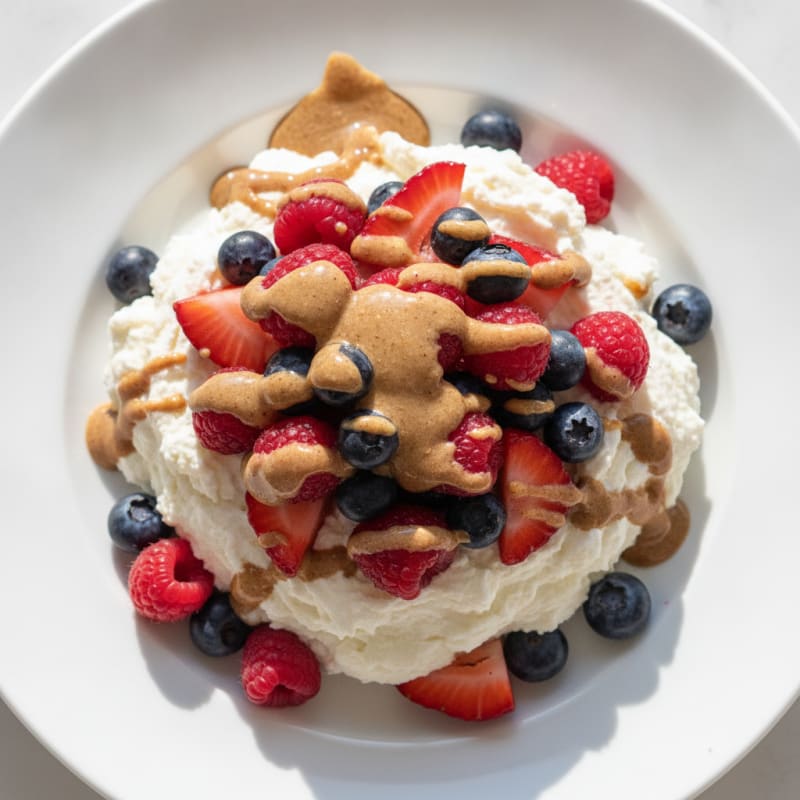 Silky Greek Yogurt Protein Mousse with Mixed Berries