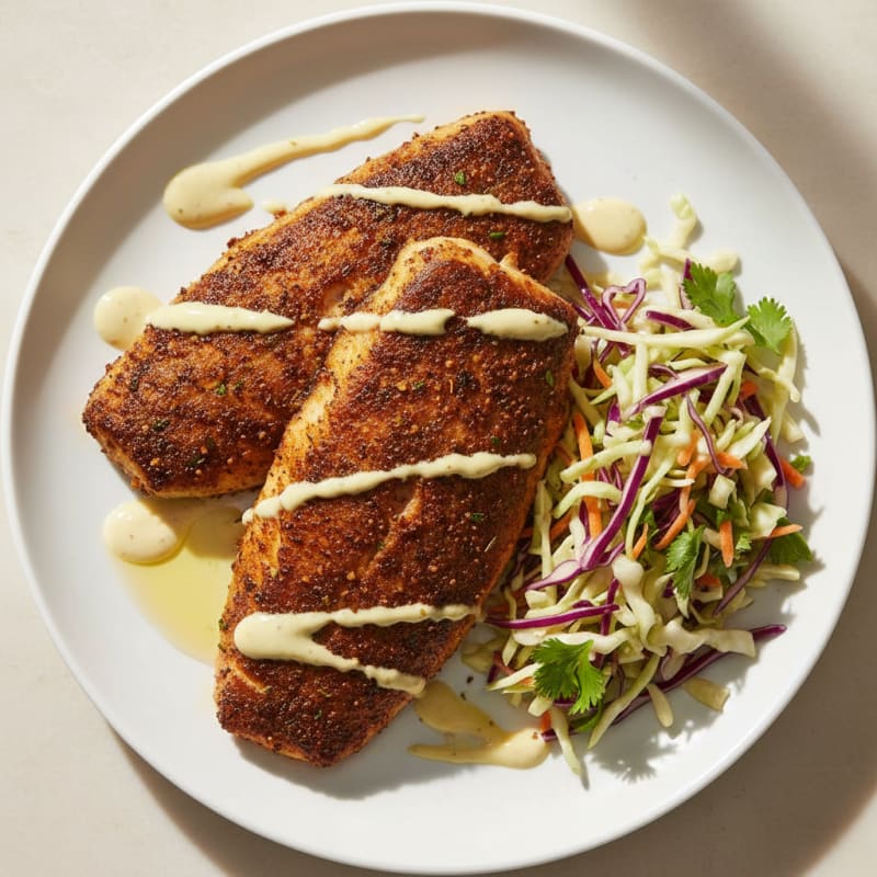 Crispy Cajun Blackened Catfish with Zesty Remoulade