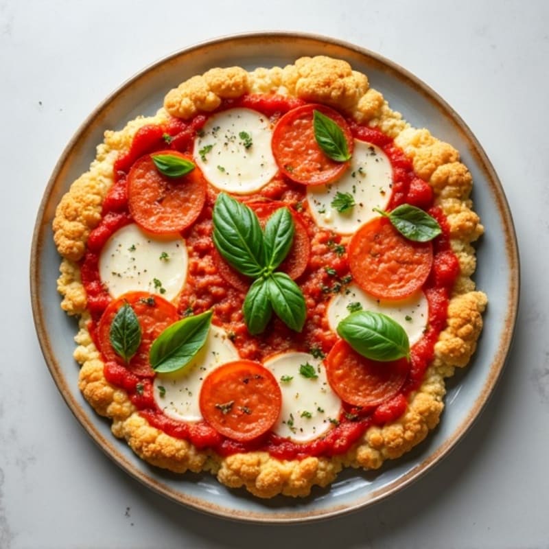 Crispy Cauliflower Crust Pizza with Fresh Herbs