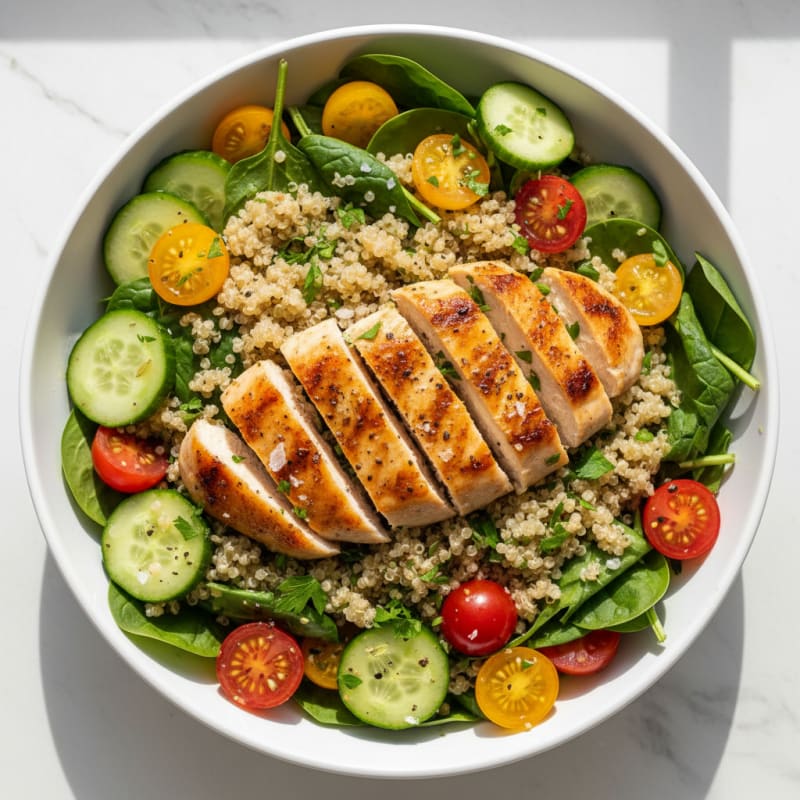 Lemon Herb Chicken and Quinoa Salad