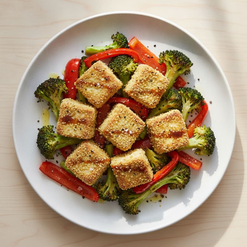 Pan-Seared Tofu with Roasted Vegetables