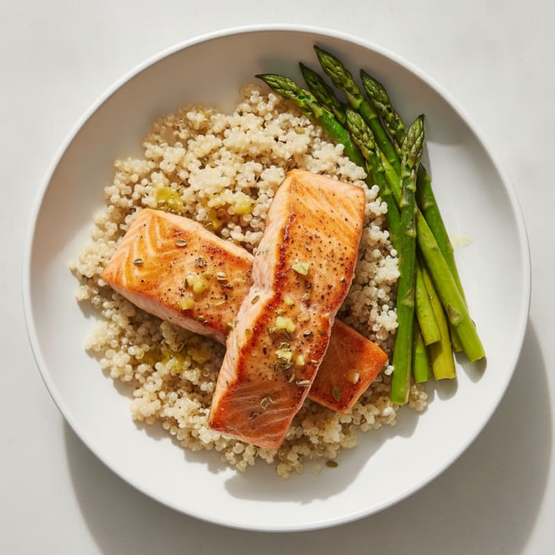 Pan-Seared Salmon with Roasted Asparagus