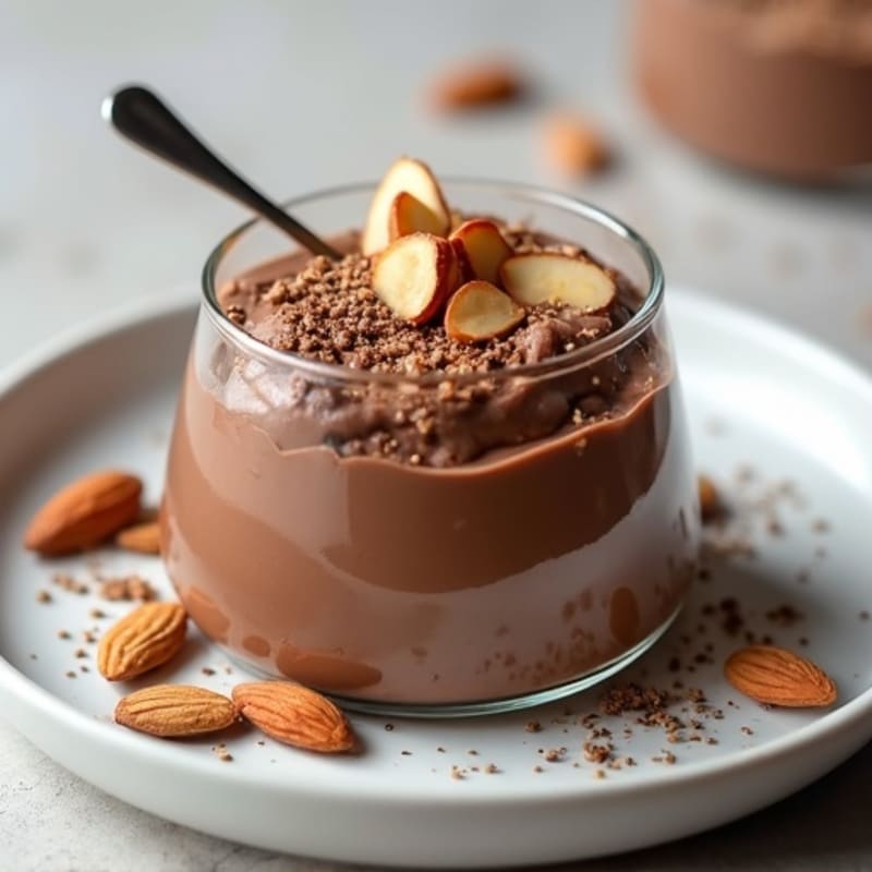 Silky Chocolate Protein Pudding with Toasted Almonds
