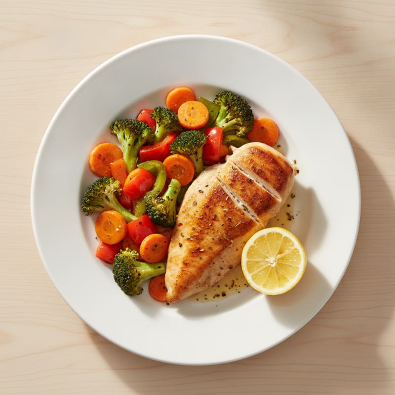 Pan-Seared Chicken with Roasted Vegetables