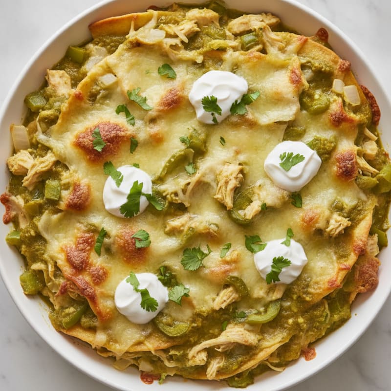 Chicken Enchilada Bake with Green Chile