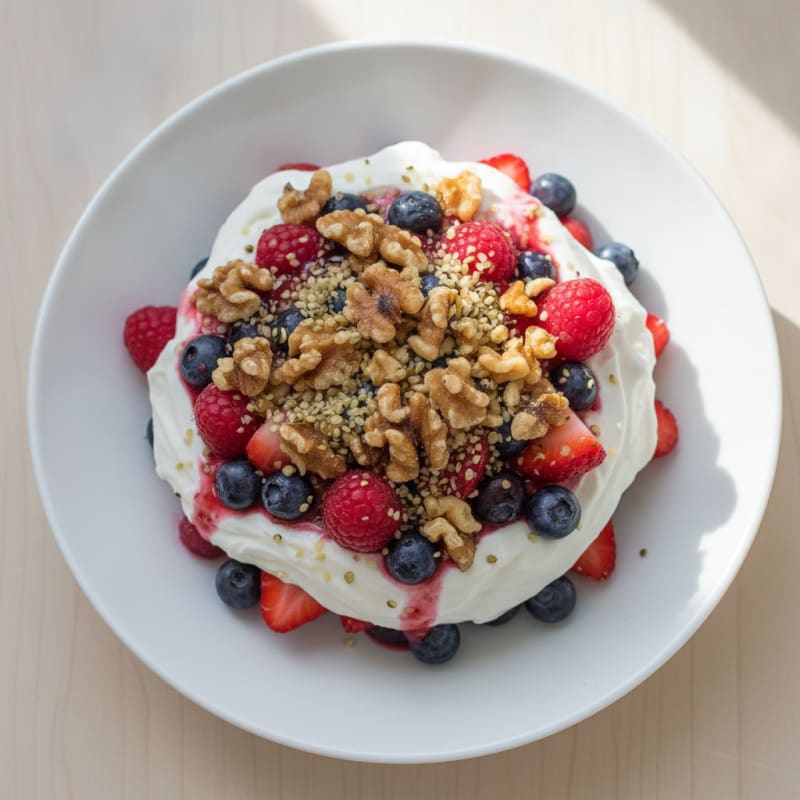 Greek Yogurt Protein Parfait with Mixed Berries